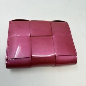 Bottega Veneta Pink Intrecciato Leather Wallet